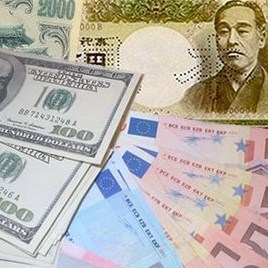 Dollars euro pond of yen